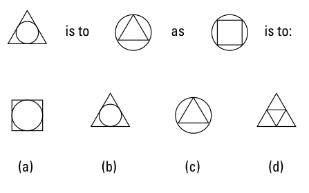 Sample Questions Visual multiple-choice reasoning puzzle 1 for Grades 1/2; original image contains options A through D