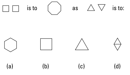 Sample Questions Visual multiple-choice reasoning puzzle 2 for Grades 1/2; original image contains options A through D