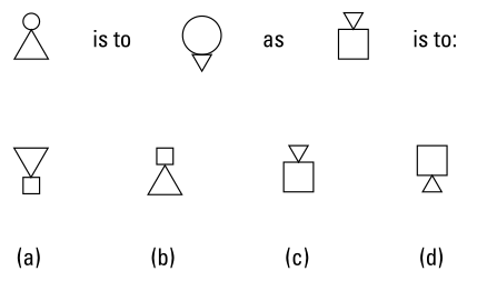 Sample Questions Visual multiple-choice reasoning puzzle 1 for Grades 3/4; original image contains options A through D