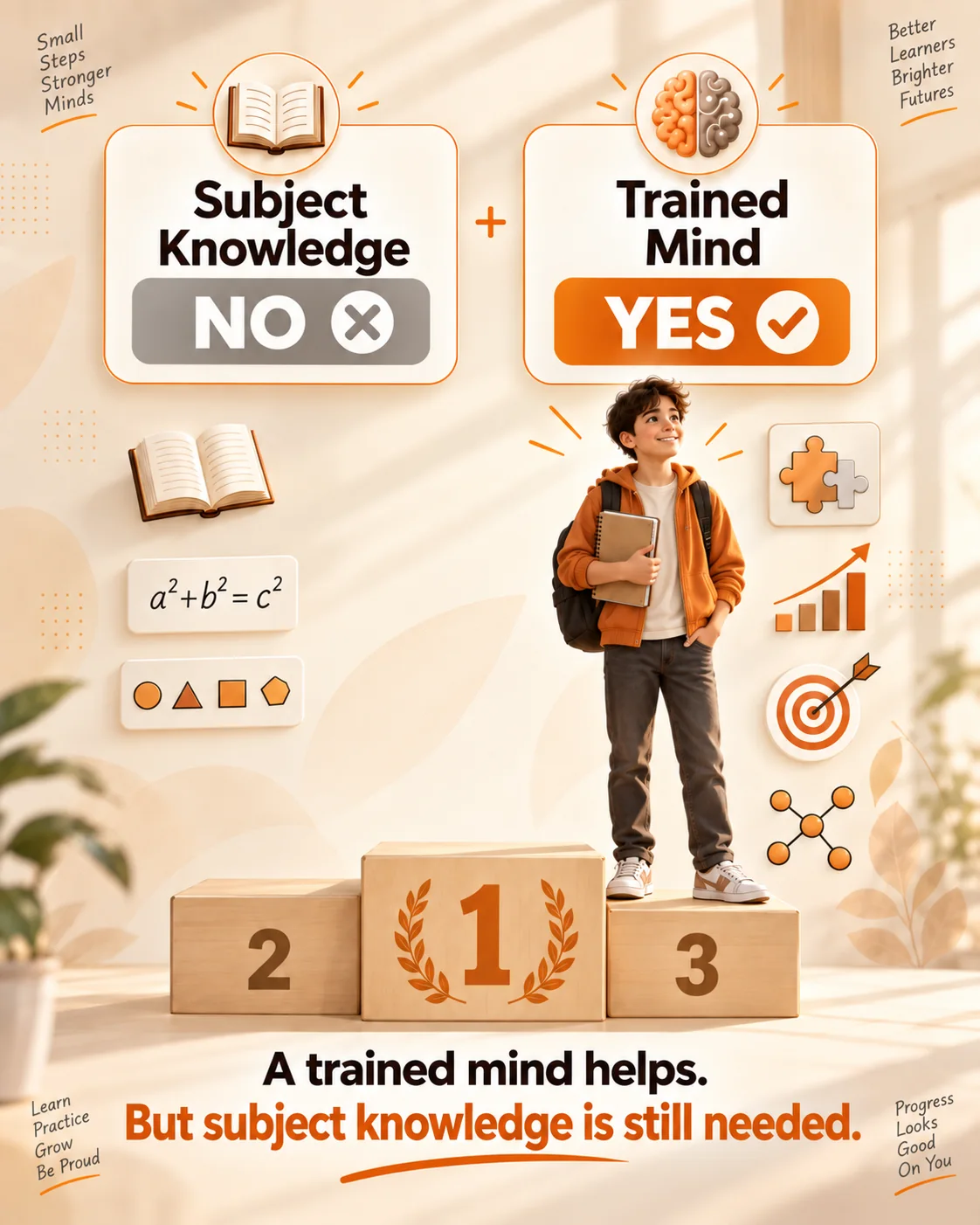 A trained mind helps, but subject knowledge is still needed.